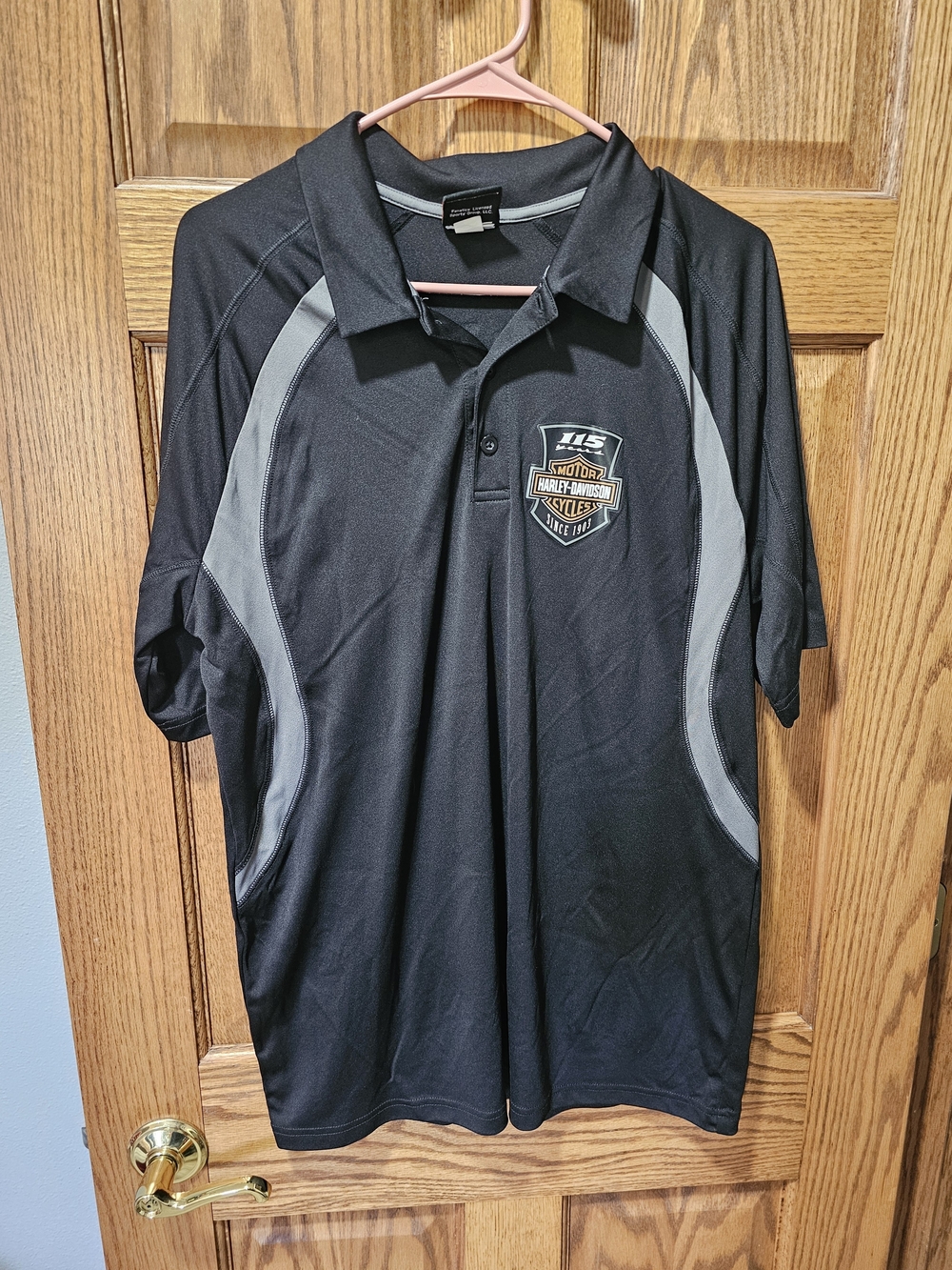 Harley-Davidson Men’s Black & Gray Short-Sleeve Polo L